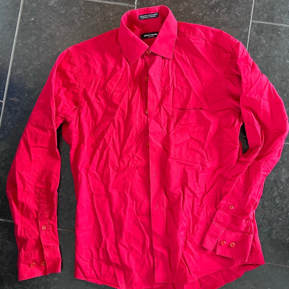 Pierre Cardin Red Dress Shirt Classic Fit